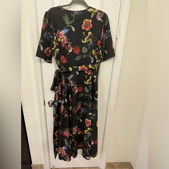 eShakti Tropical Floral Print Crepe Wrap Dress. High/Low. Size 18W - Picture 5 of 5